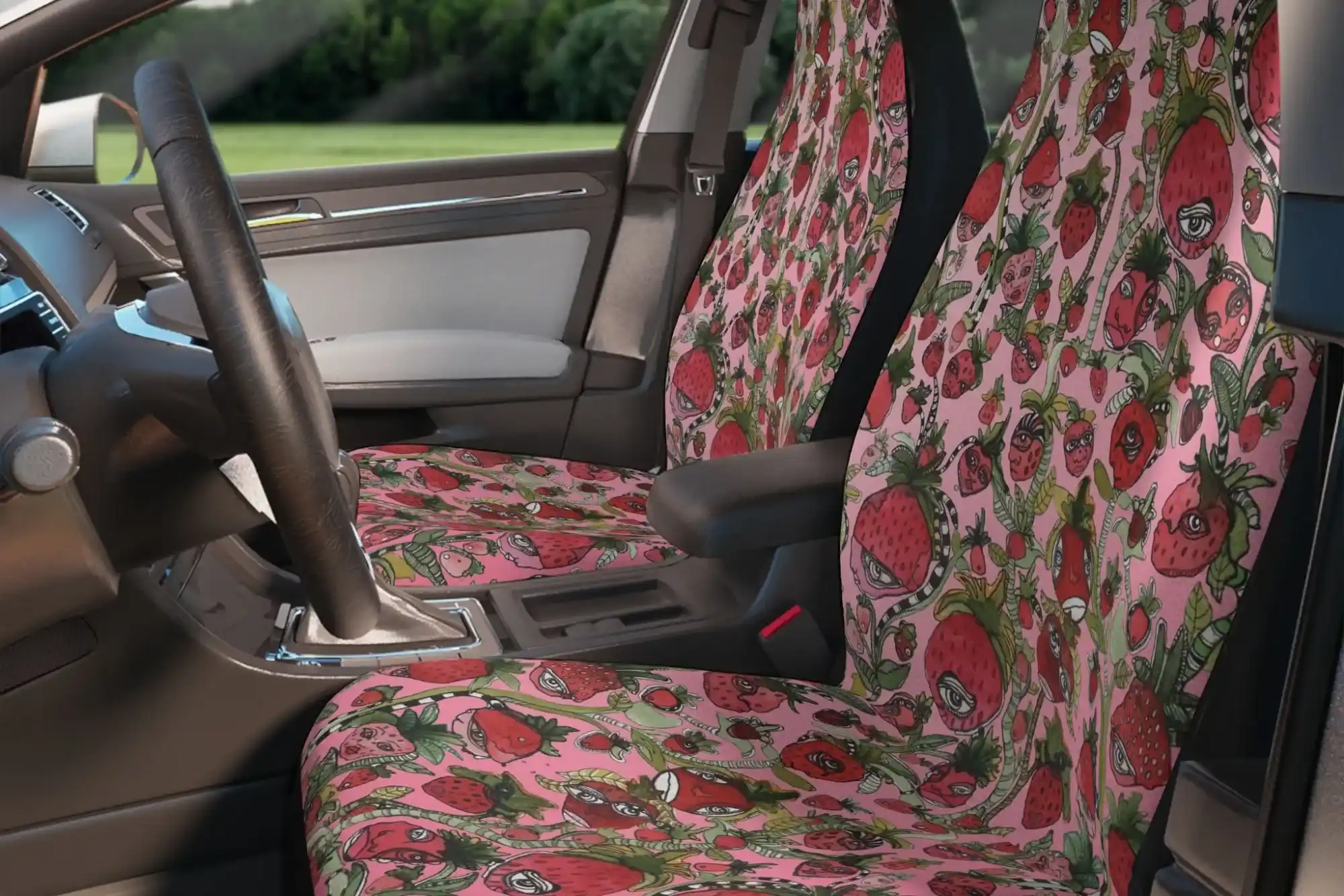 Fkely Strawberry Car Seat Covers